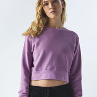 Felpa girocollo crop donna