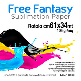 Rotolo carta sublimatica Free Fantasy  105 g,  per Epson F500 F501