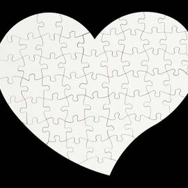 Puzzle in masonite forma cuore