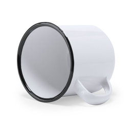 Tazza in metallo bordino nero per sublimazione