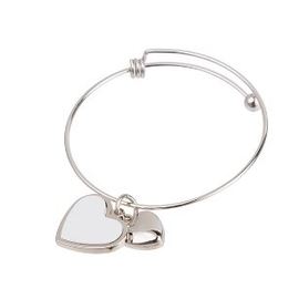 Braccialetto con ciondolo forma cuore personalizzabile a sublimazione