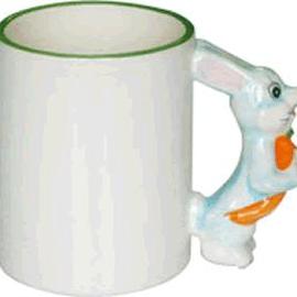 Tazza bianca con manico coniglio