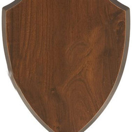 Porta targa in legno forma scudo 