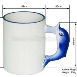 Tazza con manico delfino