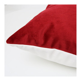 Cuscino con retro rosso in velluto