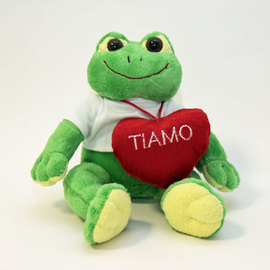 Peluche rana con cuore 