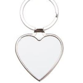 Portachiavi a forma di cuore con inserto bianco