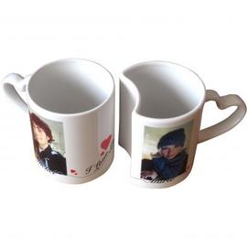 Doppia tazza con manico a forma di cuore