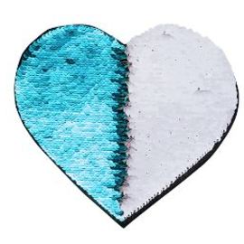 Patch cuore bianco/azzurro