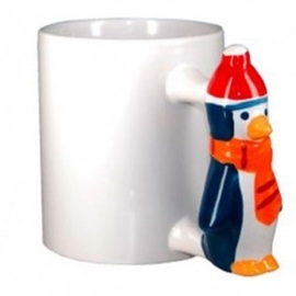 Tazza con manico a forma di pinguino