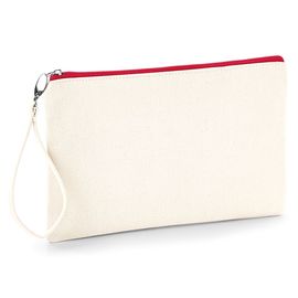 Pochette con zip a contrasto 